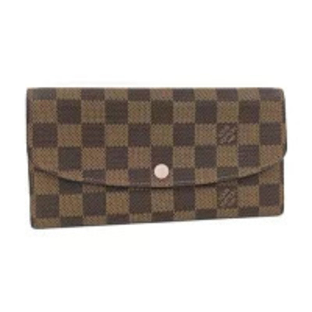LOUIS VUITTON Portefeuille Emilie Long Wallet Damier Ebene Brown